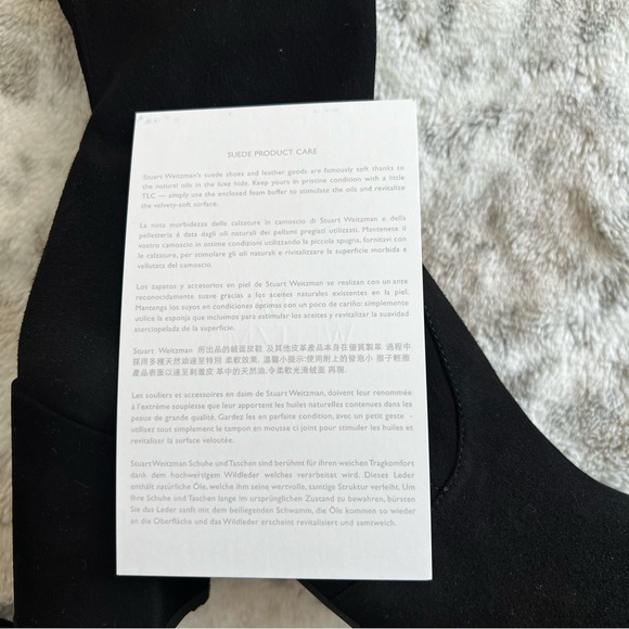 NIB Stuart Weitzman TIELAND Over Knee Suede Black Thigh High Boots w Heel Sz 8.5 - Picture 14 of 16